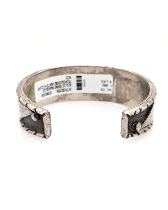Navajo Sterling Silver & Turquoise Watch Cuff Bracelet